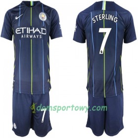 Koszulka Manchester City Sterling 7 Dziecięcy Wyjazdowe Koszulki Piłkarskie 2018-2019 Krótki Rękaw